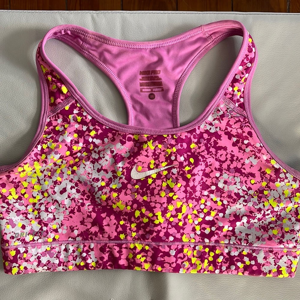 Nike Pro Pink Pebble Sports Bra Size Medium